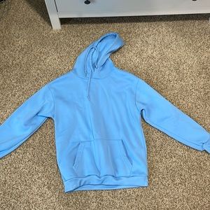 blue sweatshirt
